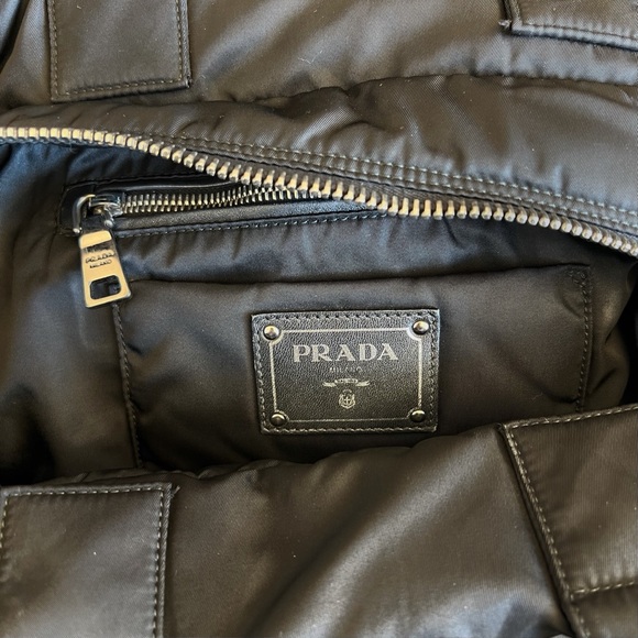 PRADA Tessuto Double Black Nylon
Leather Handbag - Picture 9 of 11